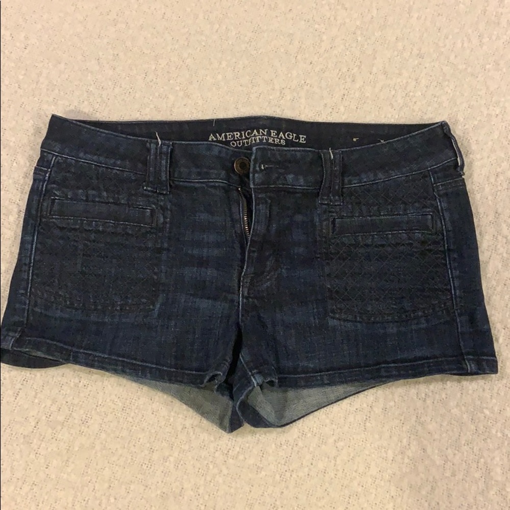 Jean Shorts with Detailed Pockets